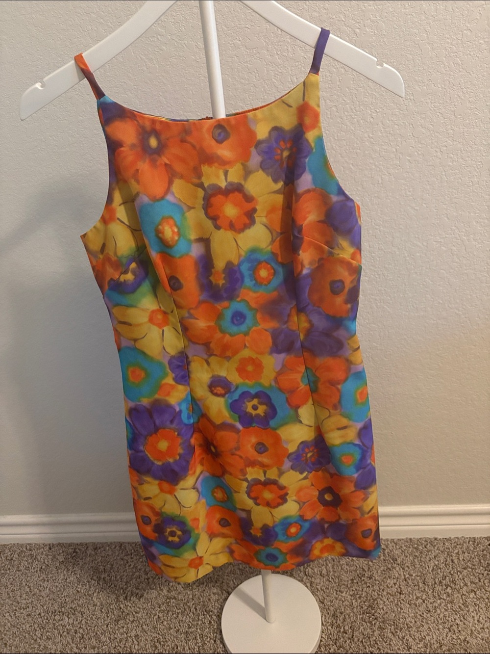 All That Jazz Floral Mini Dress - Orange, Purple, Blue, Yellow